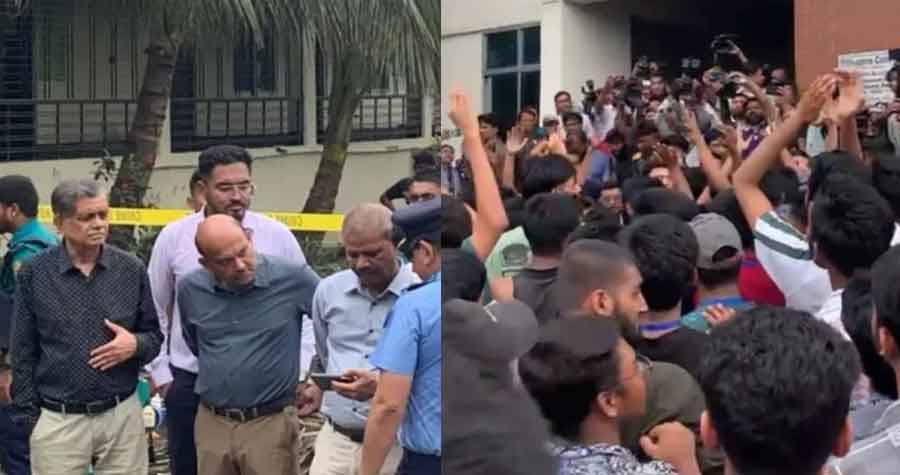 মাইলস্টোনে শিক্ষার্থীদের তোপের মুখে আইন উপদেষ্টা
